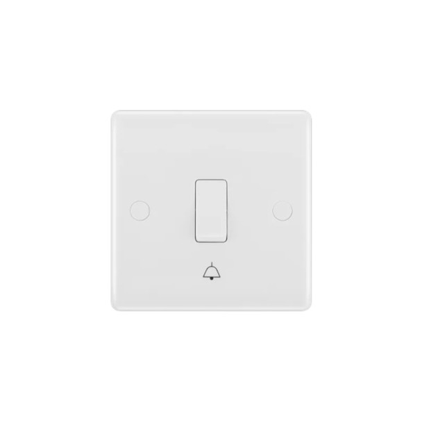 Nexus White 10A 1 Way Bell Push Switch