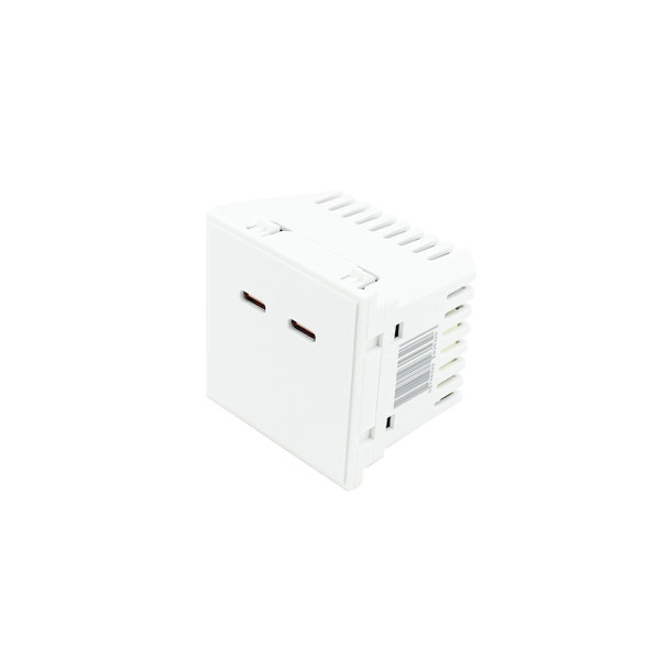 67W White Dual USB-C Type Euro Modul