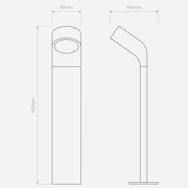 Soprano Bollard - Textured Black