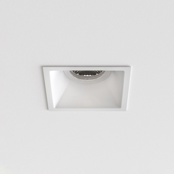 Minima Slimline Square Fixed Fire-Rated IP65 - Matt White