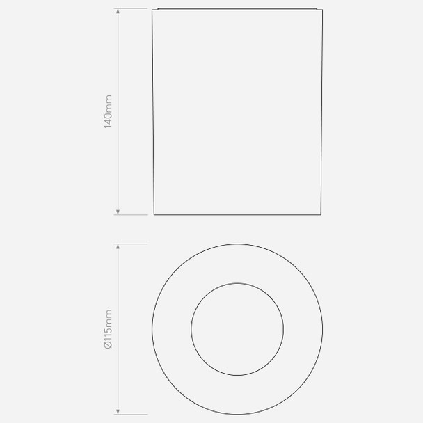 Kos Round 140 LED - Textured White