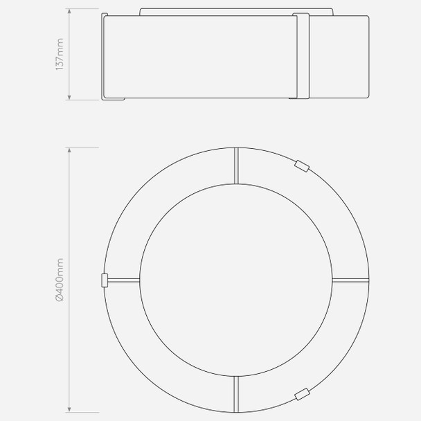 Salina 400 - White Fabric / Bronze
