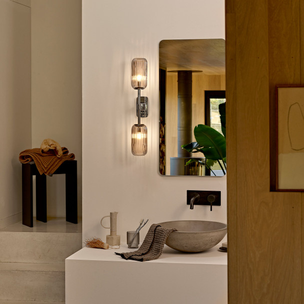 Tacoma Reed Ribbed Glass - Smoke