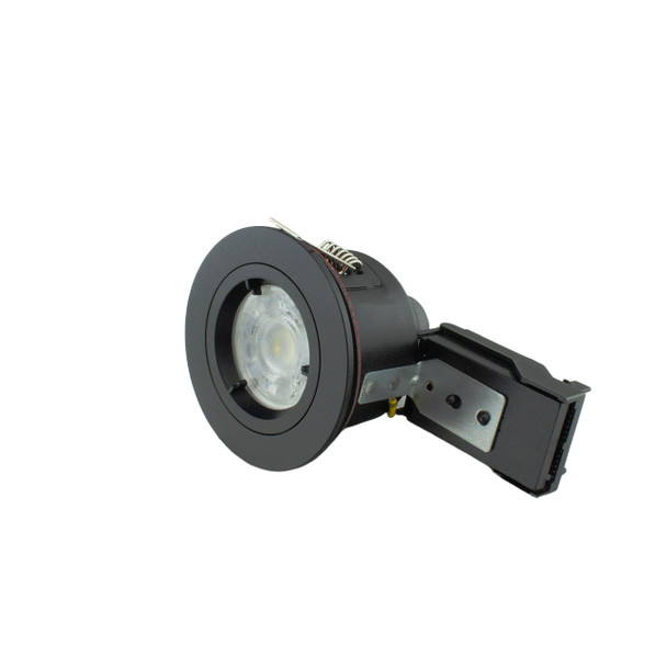Open Back GU10 Downlight IP20 Fire Rated – Black Fixed Trim Ceiling Light