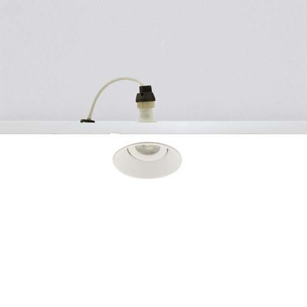 Adjustable Trimless Plaster-in GU10 Downlight in Matt White
