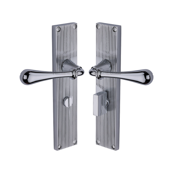 Roma Reeded Door Handle on Plate