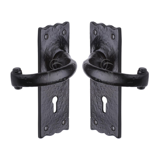 Tudor Colonial Door Handle on Plate