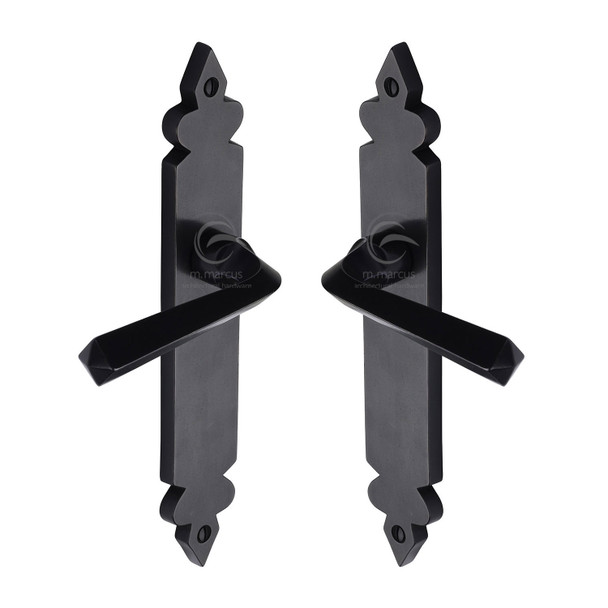 Rustic Bronze Door Handle on Plate Ironbridge Design