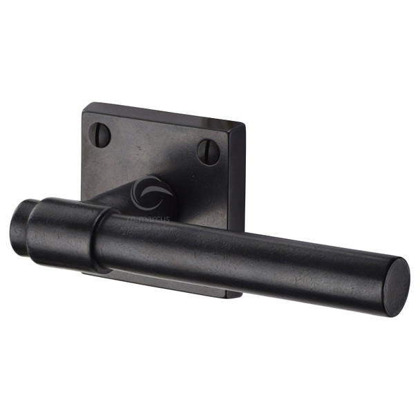 Rustic Bronze Door Handle on Square Rose Fountain Design