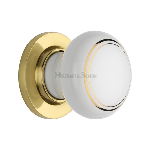 Gold Line Door Knob on Rose