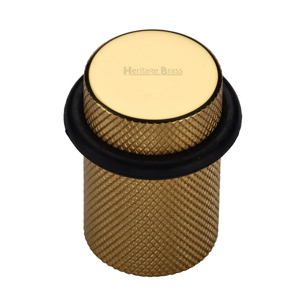 Heritage Brass Round Door Stop Knurled