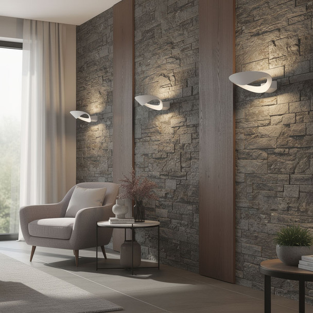 Modern LED Wall Light  Stone Wall Installation