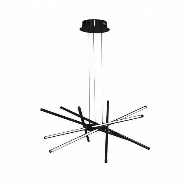 Modern 55W dimmable LED pendant light fitting in a sandy black finish, full horizontal view