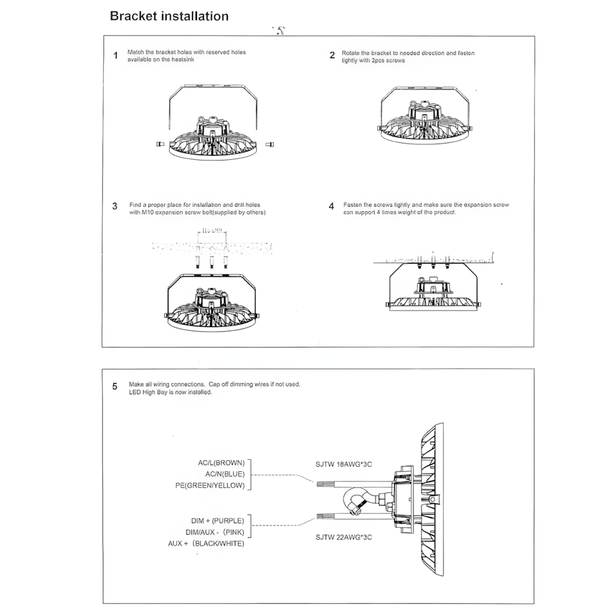 Instruction Manual of 200W Industrial LED Bay Light