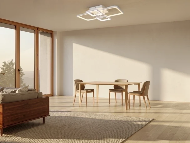 Multi-Frame Smart LED Flush Ceiling Light – Dimmable, Remote Control