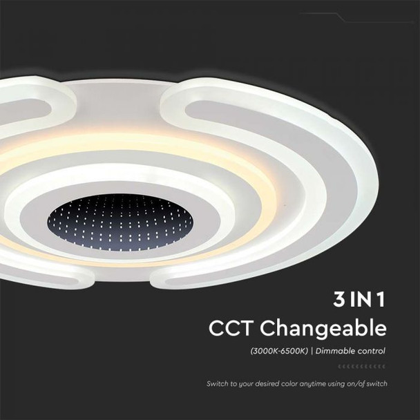 Spiral ring LED flush ceiling light 3-in-1 CCT adjustable 3000K 4000K 6500K
