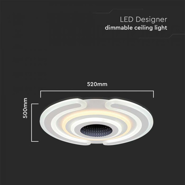 Spiral ring LED flush ceiling light dimensions 520 x 500mm