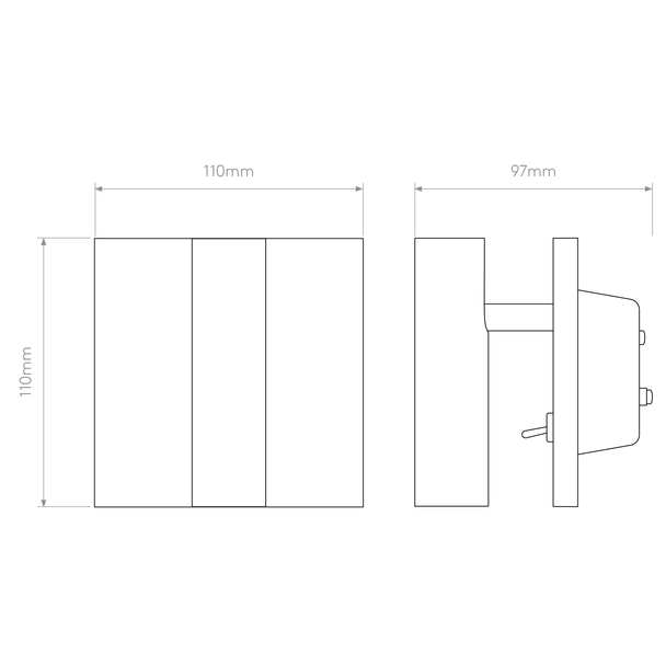 Enna Square Switched LED - Matt White