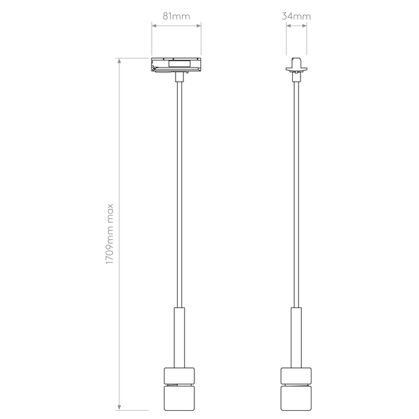 Track Pendant 230V - Matt Black