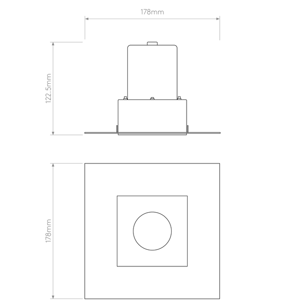 Trimless Square - Matt White / Matt Black