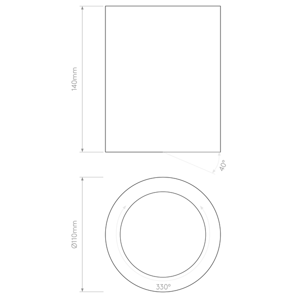 Osca Round 140 Adjustable - Plaster