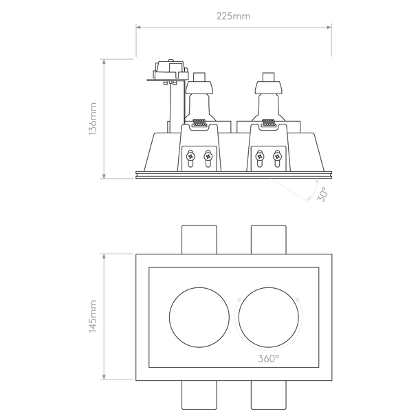 Blanco Twin Adjustable - Plaster