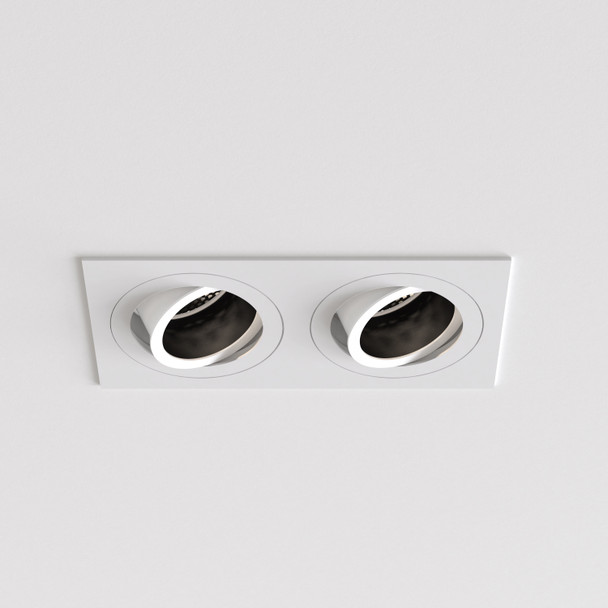 Pinhole Square Twin Adjustable - Matt White