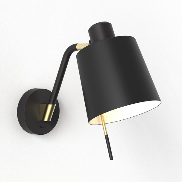 Edward Wall Switched - Matt Black / Matt Gold
