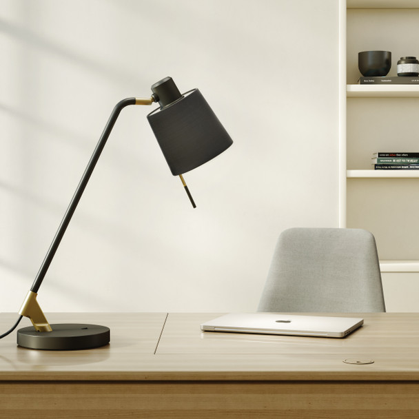 Edward Desk - Matt Black / Matt Gold