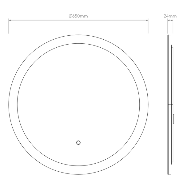 Ascot 650 Round - Mirror Glass