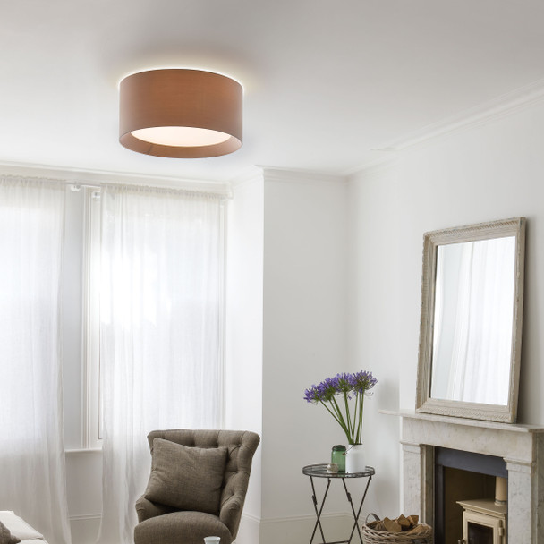 Bevel Round 600 - White Fabric