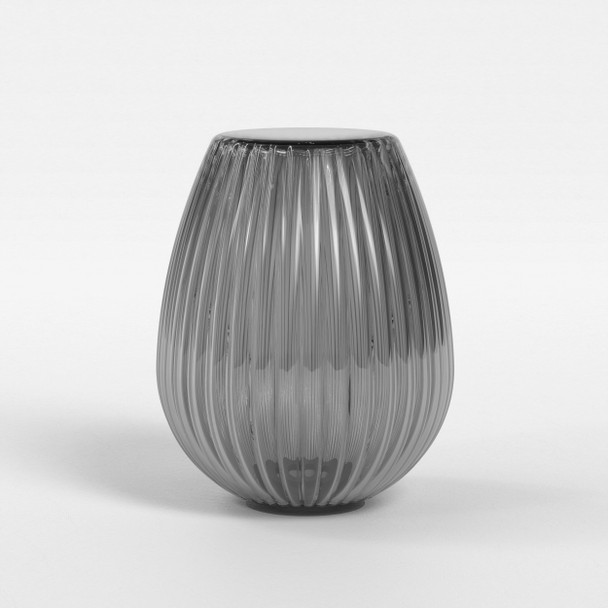 Tacoma Tulip Ribbed Glass - Smoke