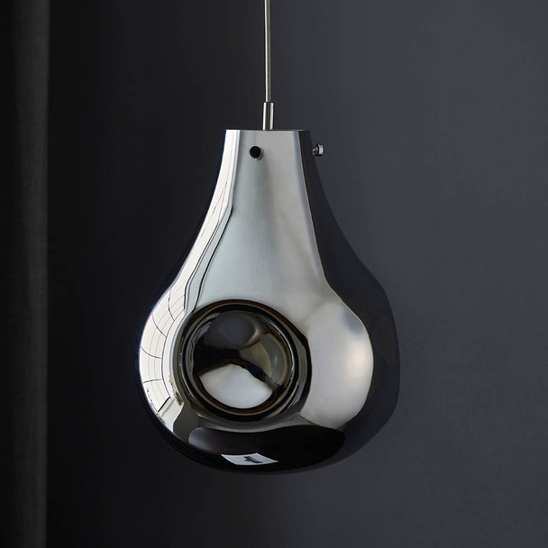 Europa Large Pendant, Chrome