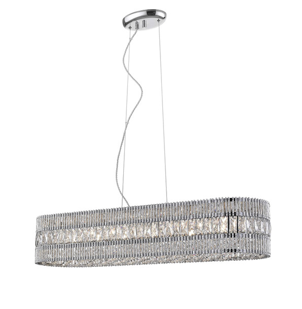 Modern Pendant Light with Crystal Accents