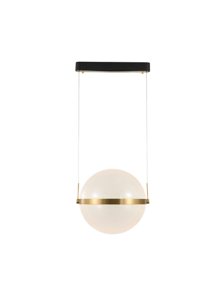 Modern Pendant Light with Spherical Diffuser in Gold Finish