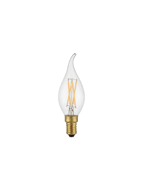 Zico E14 C35 flame tip candle LED bulb 4W 2200K vintage warm white clear glass with gold Edison screw cap and visible LED filament