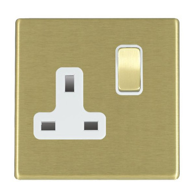 Premium Switches and Sockets Single Socket in Brass Finish