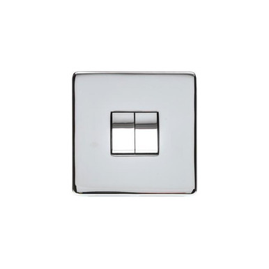 Studio Range 2G 10A Rocker Switch - Polished Chrome Trimless