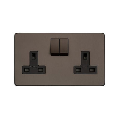 Studio Range Double Socket I Heritage Brass