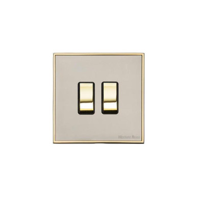 Rocker Switch 2G 10A Satin Nickel Executive | EX15.510.PBBK
