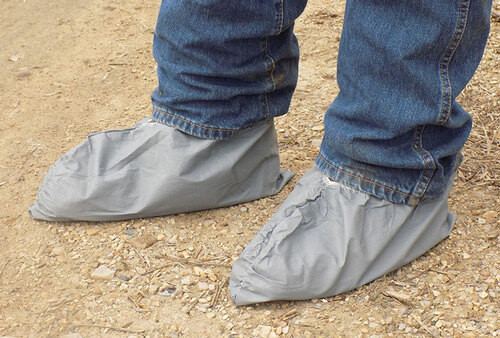 SKID RESISTANT GRAY SHOE COVER LARGE 100 PAIR/CASE