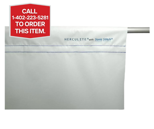 HERCULITE CURTAIN 43" 13OZ FROSTYCLEAR W/4"