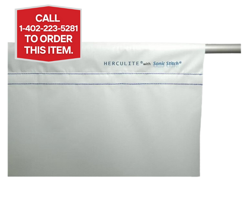 HERCULITE CURTAIN 43" 13OZ FROSTYCLEAR W/4"