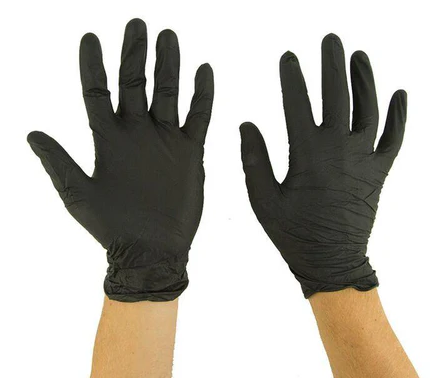 Gloves 6mil Black Nitrile PF SMALL