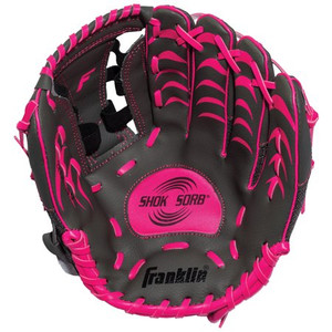 Franklin Shok-Sorb Softball Glove 10.5" Left Hand Grey/Pink Franklin Shok-Sorb Softball Glove 10.5" Left Hand Grey/Pink