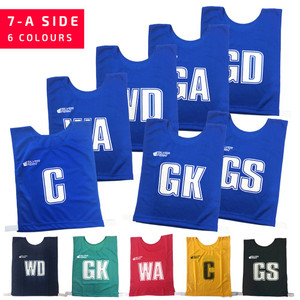 Silver Fern Netball Bibs 7 a-side Elastic Assorted Colours