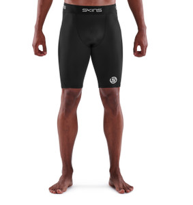 Skins Mens Series 1 Compression Half Tights Black Skins Mens Series 1 Compression Half Tights Black