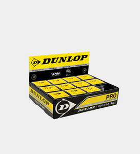 Dunlop Pro Squash Ball Double Yellow Dot 12 Pack Dunlop Pro Squash Ball Double Yellow Dot 12 Pack