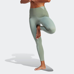 Adidas Womens Yoga Lux 7/8 Tights Silver Green Adidas Womens Yoga Lux 7/8 Tights Silver Green