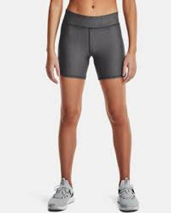 Under Armour® Womens Heatgear Mid Rise Middy Shorts Charcoal Light Under Armour® Womens Heatgear Mid Rise Middy Shorts Charcoal Light